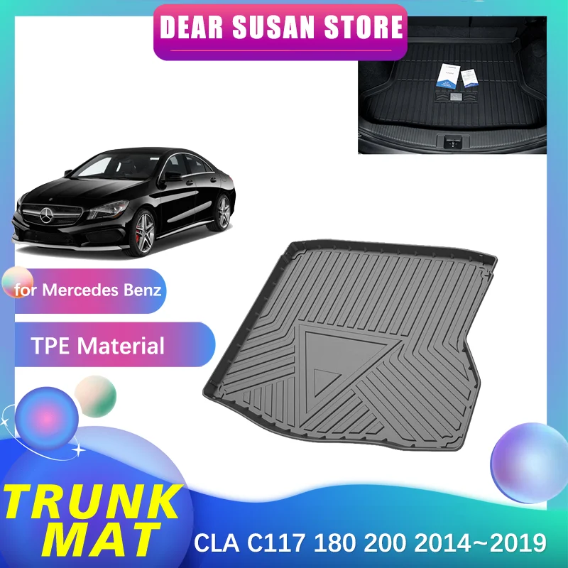 Custom Fit Rear Trunk Cargo Floor Tray Liner Mat For Mercedes-Benz CLA-Class 2013-2019 – Black, Waterproof