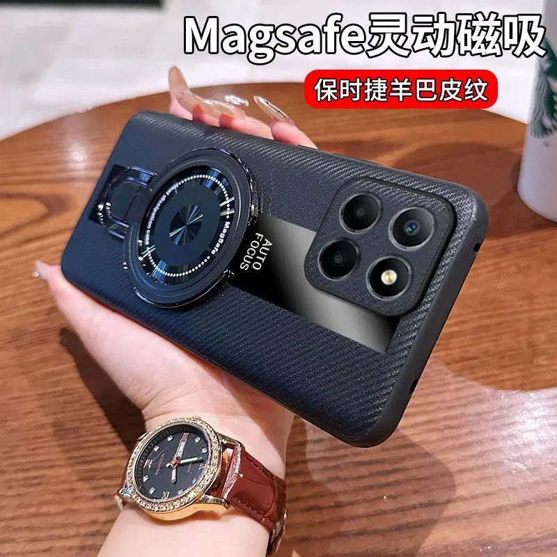 Smartphone Business Style Stand Case - Premium Colored Leather, Skin-Friendly, Anti-Fall Design
