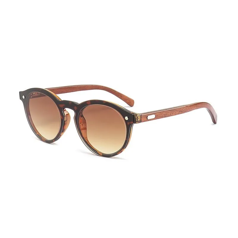Cat Eye Wooden Legs Sunglasses Women Vintage Round Sun Glasses Men Mirror Bamboo UV400   Goggles Gafas De Sol  To Men and Women 5