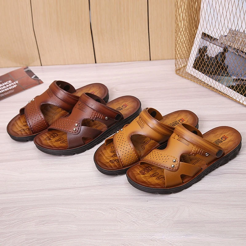 

Men's Summer Outdoor Shoes Beach Open-toe Shoes Sandals High Quality Non-slip Men's Slippers Breathable Dual-use Men's Shoes