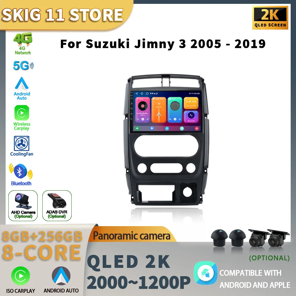 

For Suzuki Jimny 3 2005- 2019 Android 13 Car Radio Multimidia Video Player Navigation 4G GPS Stereo CarPlay Autoradio Auto 2 din