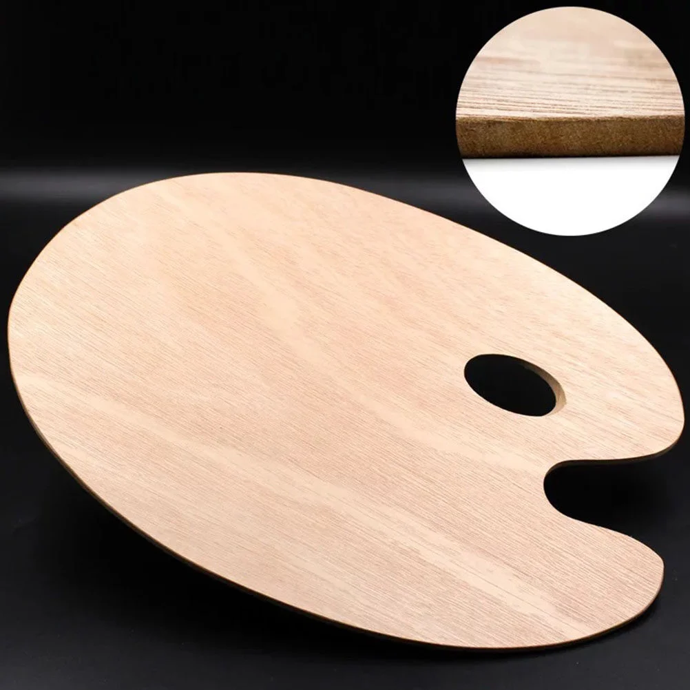 Wooden Palette Pigment Mixing Tray Ceramic Oil Painting Plate Color Board Practical Kids paint tray color palette
