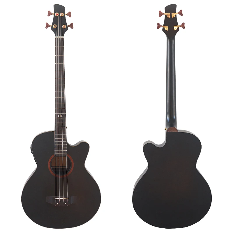43 Inch 4 Strings Electric Acoustic Bass Cutaway Design Folk Guitar With Flaw With EQ Bag electric bass guitar
