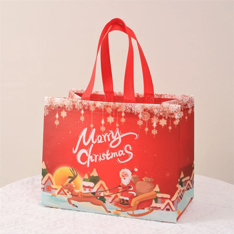 

Christmas Gift Bag Santa Claus Snowman Candy Gift Packaging Bag Merry Christmas Party Navidad Noel 2024 New Year