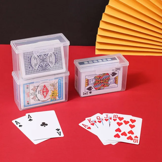 Nouvelles boîtes en plastique transparentes, conteneur de cartes à jouer, mallette de rangement en PP, emballage boîte de cartes de jeu de Poker pour jeux de société 3