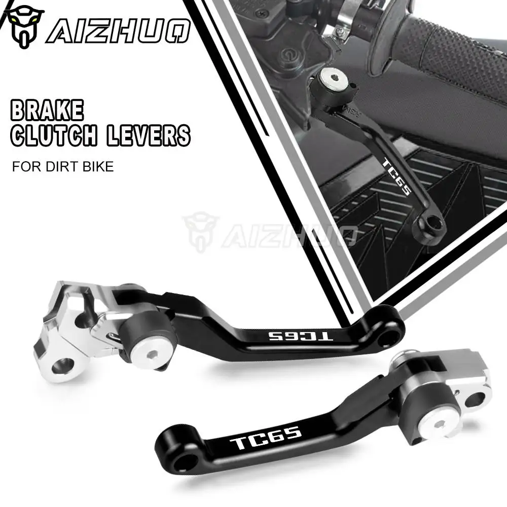 

Dirt Bike Pivot Brake Clutch Levers TC65 Logo Motorbike Lever Accessories FOR HUSQVARNA TC65 TC 65 2017 2018 Motocross Parts