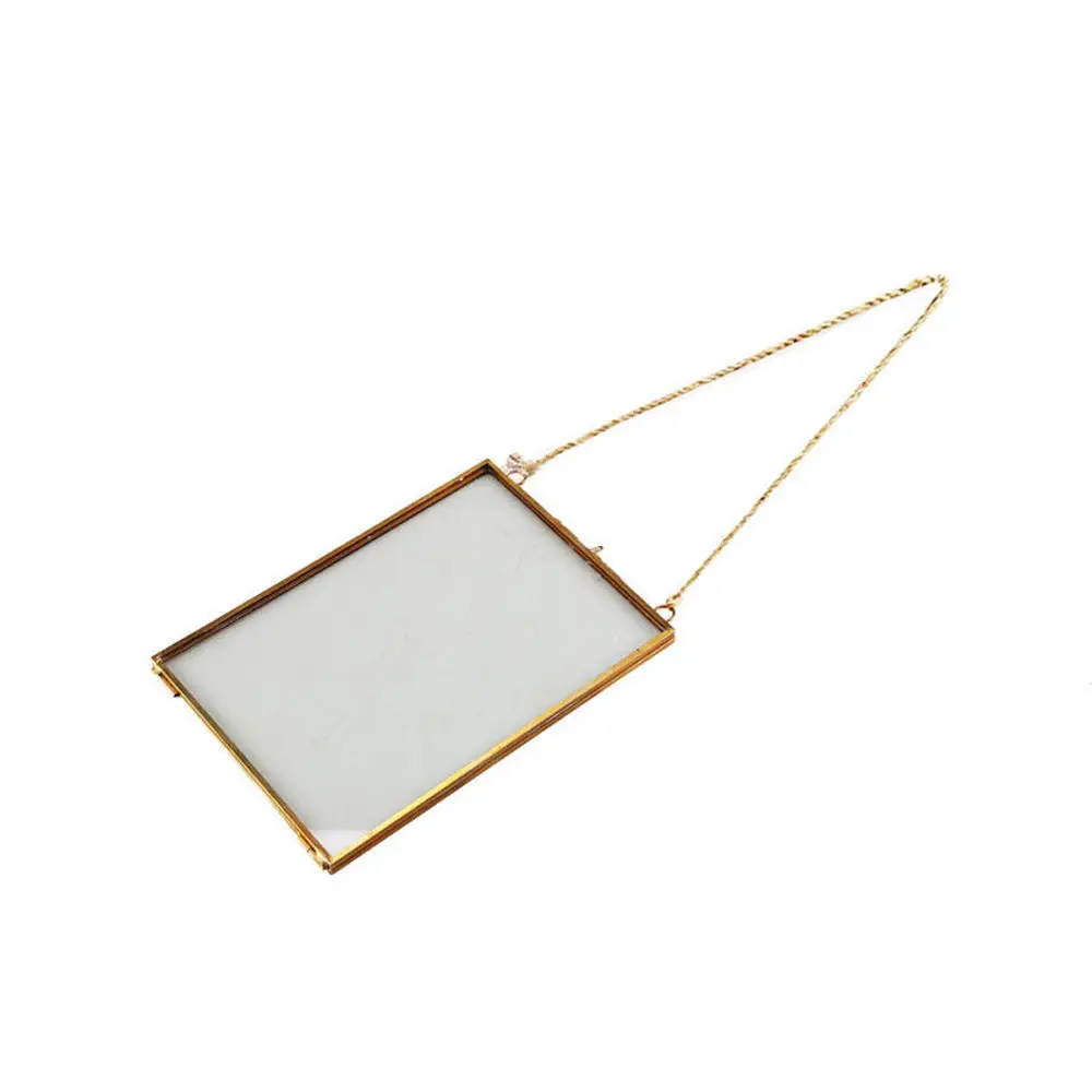 Antique Brass Hanging Photo Frame Metal Glass Portrait Vintage Hanging Picture Frames Double Sided Gift Home Decoation photo frame