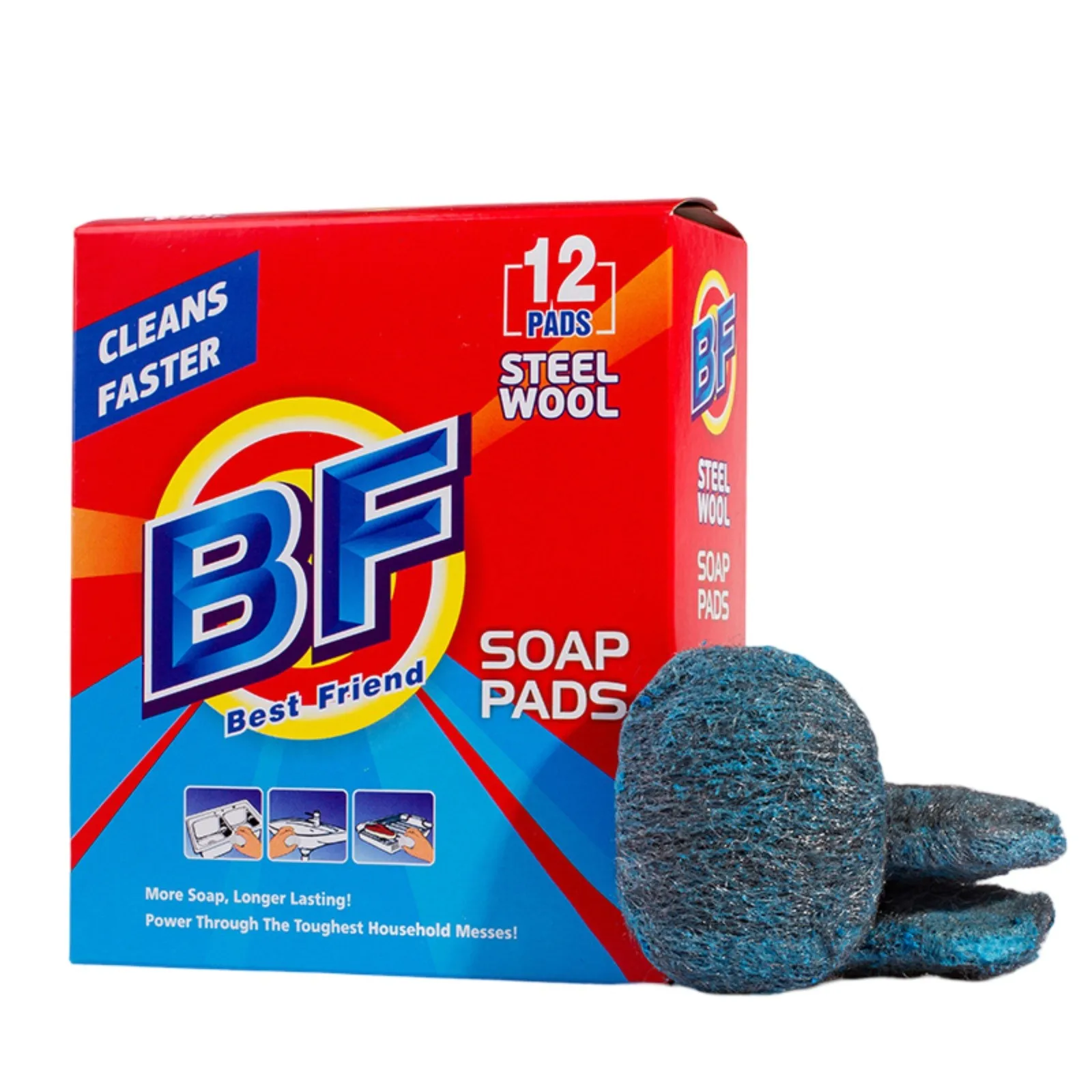 thumbnail image 1 of 12pc Steel Wool Pads Easy Cleaning Steel Wool Reusable Dish Absorbent & Foam Steel Wool Soap Pads For Household Cleaning, 1 of 4