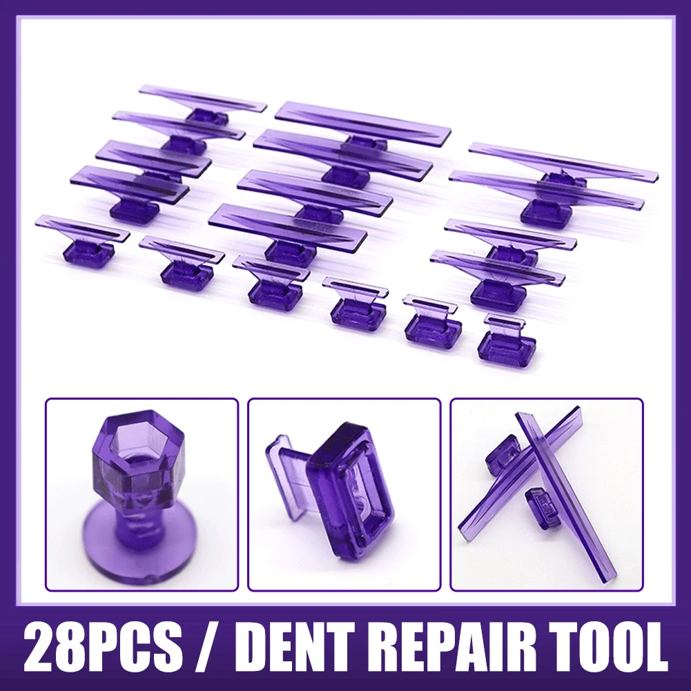 

10/28pcs Car Paintless Dent Repair Removal Tools Puller Auto Hail Pit Tabs Dent Lifter Puller Dent Repair Tools