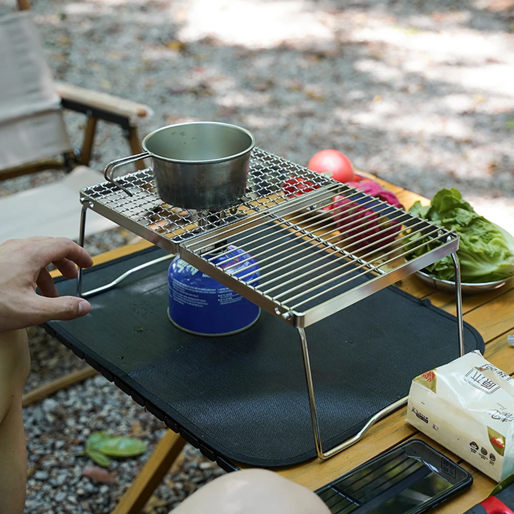 Portable Folding Stove Stand - Mini Stove Frame & BBQ Grill Rack - Perfect  for Outdoor Camping & Backpacking!