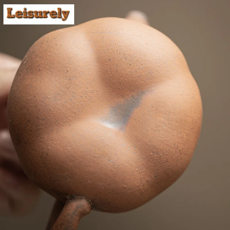 160ml Old Rock Mud Persimmon-shaped Teapot Antique Tea Infuser Pot Tea Making Kettle With Ball Hole Drinkware Decoration Craft