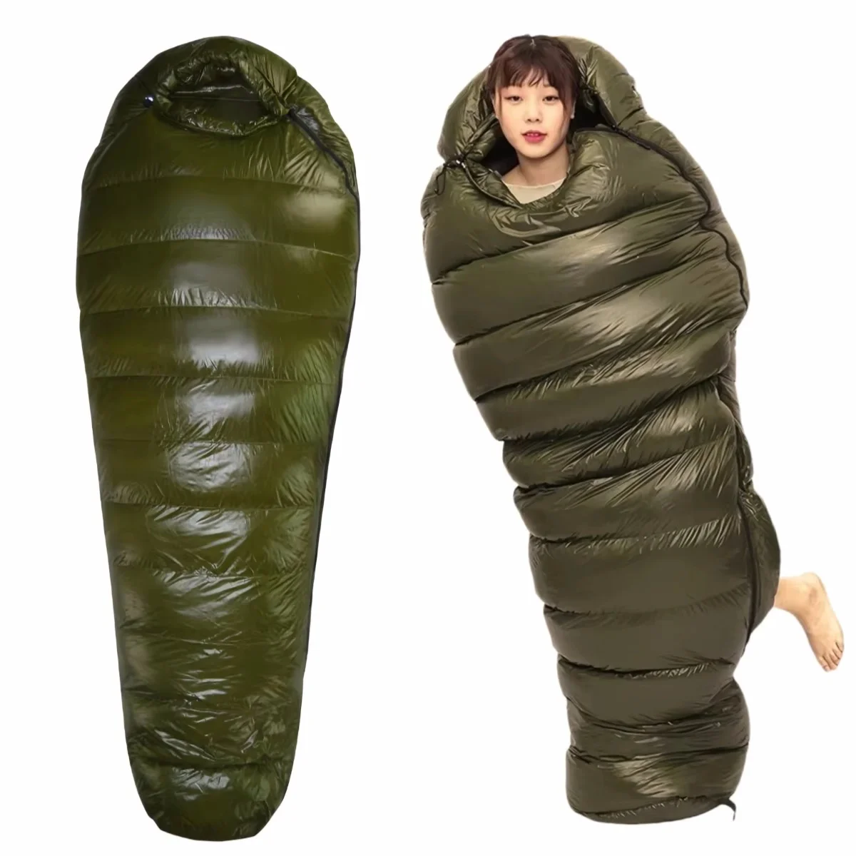Outdoor Camping White Duck Down Sleeping Bag Ultralight Winter Autumn Adult Sleeping Bag Suitable for Travel Hiking Camping