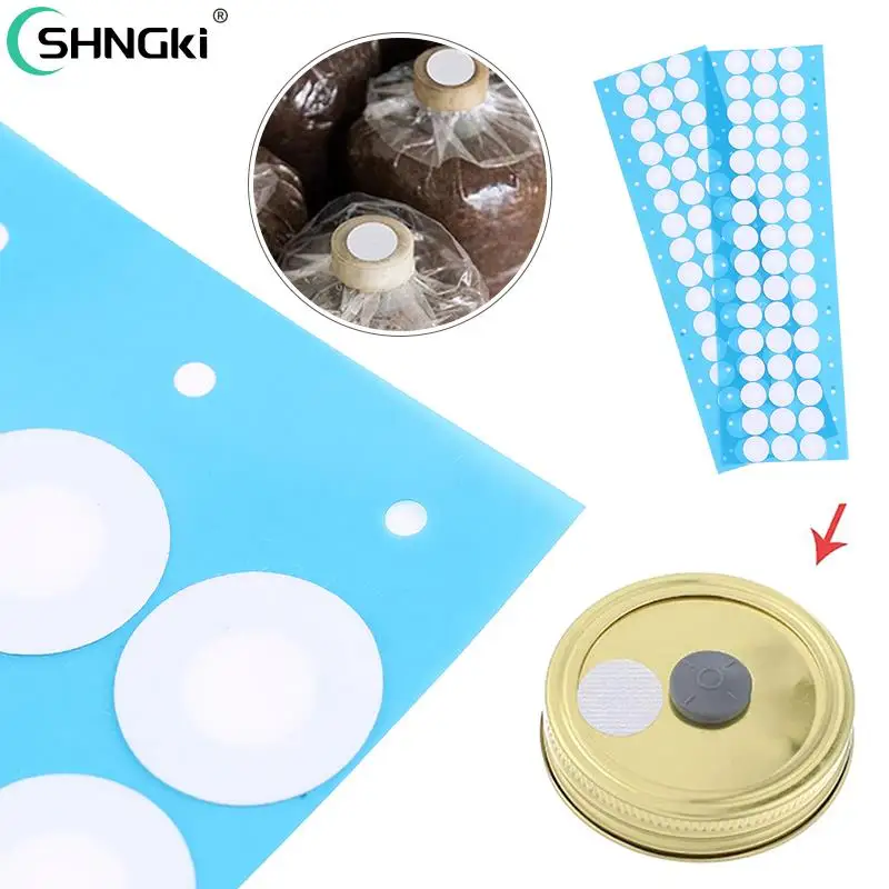 48Pcs/sheet Filter Paper Stickers 20 Mm Filter Disc Mushroom Applied Under Wide Mouth Jar Lid For Mushroom Cultivation
