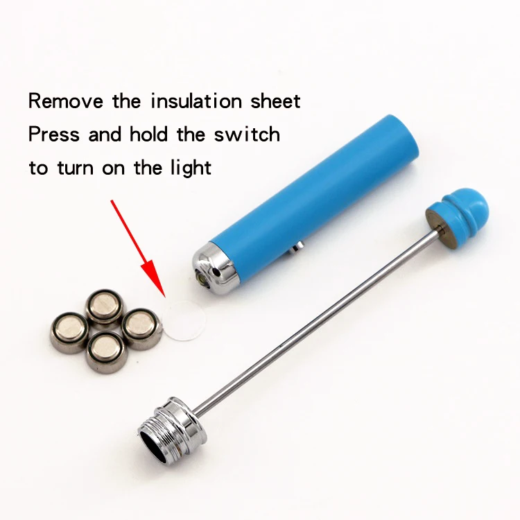 5Pcs DIY 파란색 LED 손전등 펜 - 이동식 구슬이 있는 휴대용 장식 조명, 비 쓰기 공예 선물