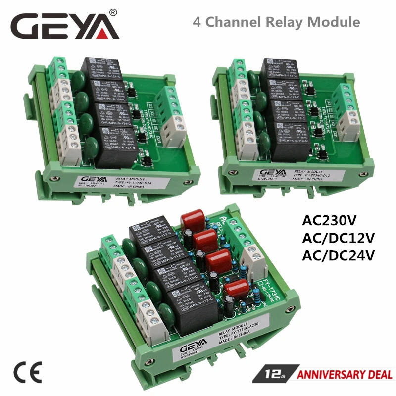 Power Relay Control Switch Relay 24v Ac 4 Channel 220v Relay Switch