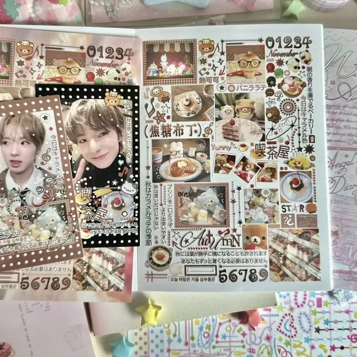 새로운 귀여운 일본 애니메이션 스티커 책 소녀 일기 전화 케이스 DIY 스크랩북 스티커 카와이 장식 스티커 어린이 귀여운 선물