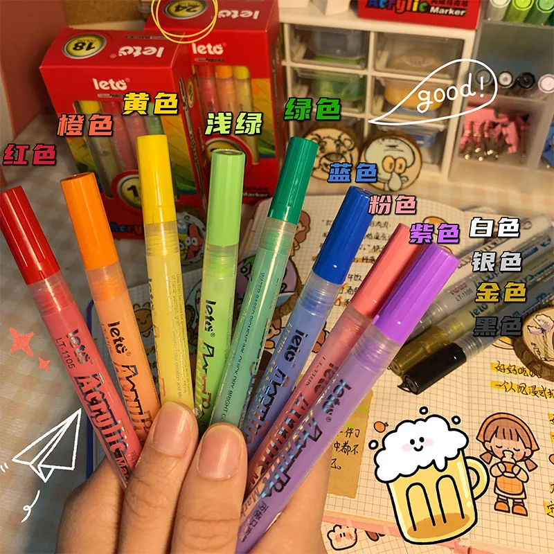 Acrylic Marker 12/18/24 Color Shoes Graffiti Ceramic Painting Children Marker Pen 1 set 3ml diy art watercolor acrylic paint hand painted children painting pigments graffiti pigment set