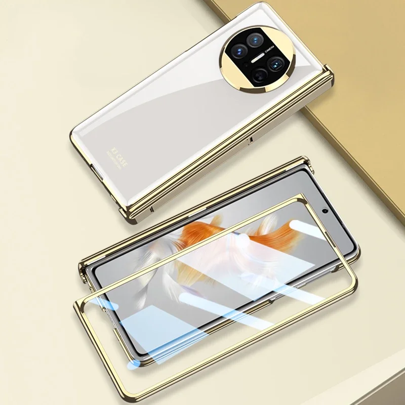 For Huawei Mate X3 Case Magnetic hinge Holder Plain Plating Hard Plastic Fundas For Huawei Mate X 3