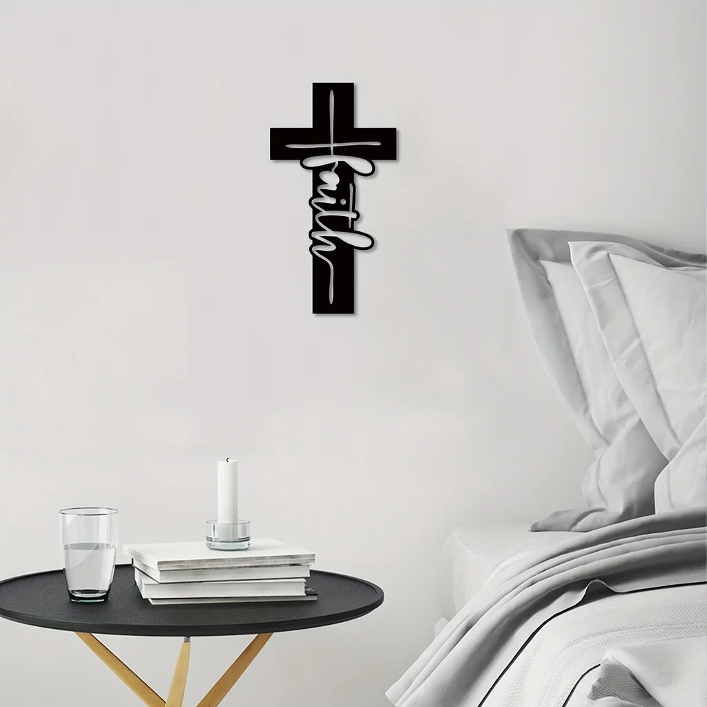 

1pc Faith Cross Metal Wall Art, Religious Jesus Wall Decor, Christian Wall Art , Faith Christian Home Decor, Religious Gift