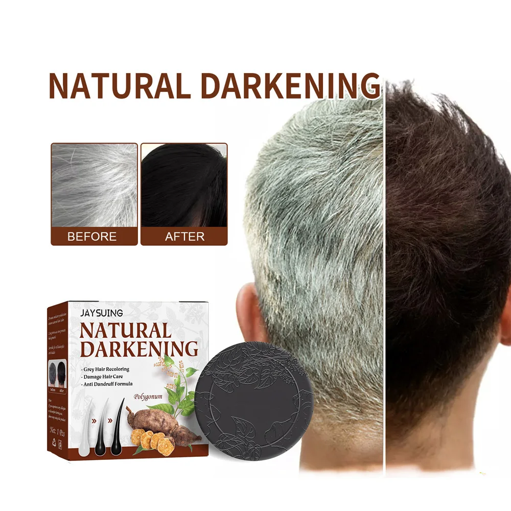 Hair Darkening Soap Shampoo Bar Fast Effective Repair Gray White Color