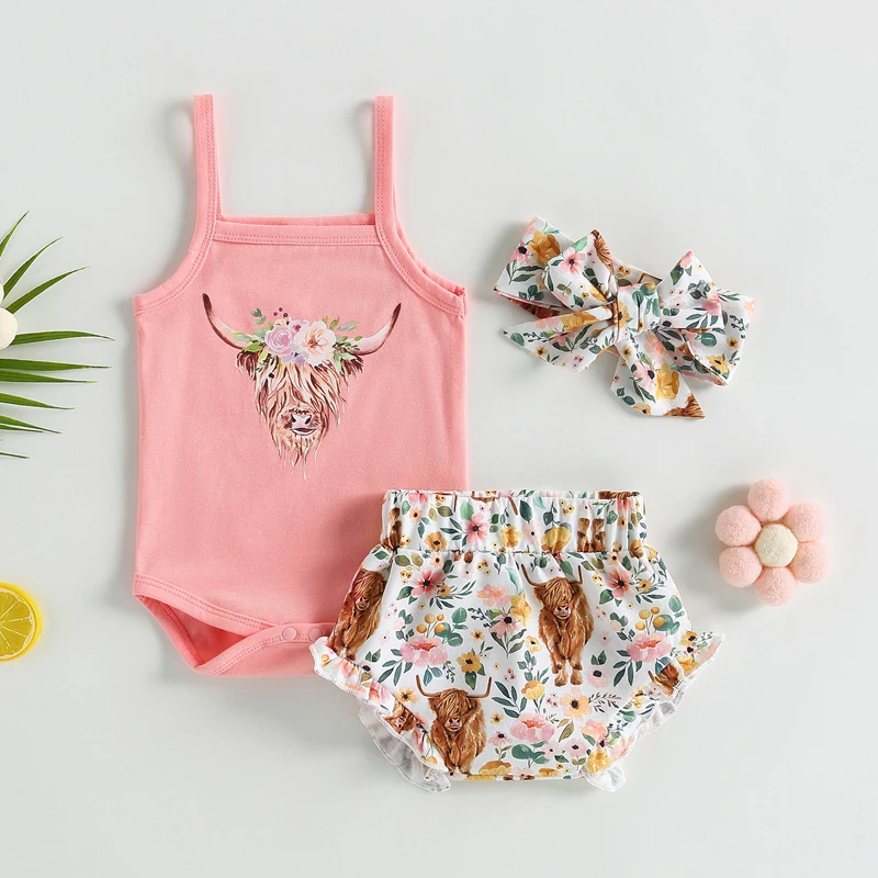 

3 шт., летний комплект для новорожденных девочек 0-24 месяцев