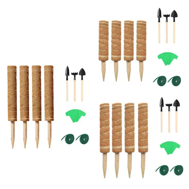 

Plant Support Moss Pole Set Coir Plant Support With Strips Plant Labels Planting Implements For Climbing Plants Supporting