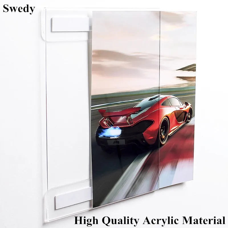 A4 Wall Mount Adhesive Acrylic Sign Holder Menu Paper Ad Frame Display Stand 8.5" X 11" Restaurant Price Listing Poster Frame