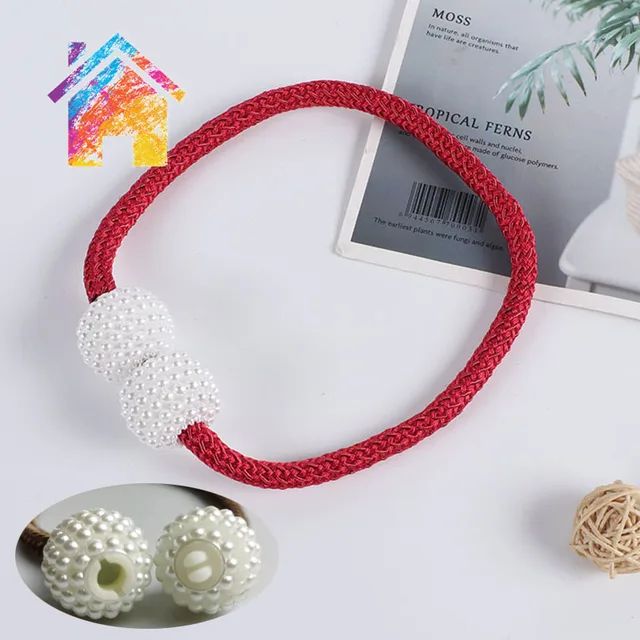 1 Piece of New Pearl Buckle Curtain Clip Curtain Frame Lace Buckle Clip Hanging Ball Buckle Lace Curtain Accessories Home Decora 1 Pcs Red