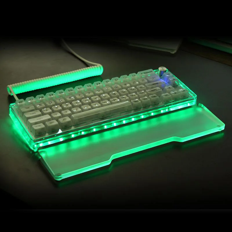 Descanso de Pulso do Teclado Acrílico Pad Pad Gamer Mão Resto E-sports Escritório Rgb Mecânica 61 68 87 98 104 Chaves - Imagem 4