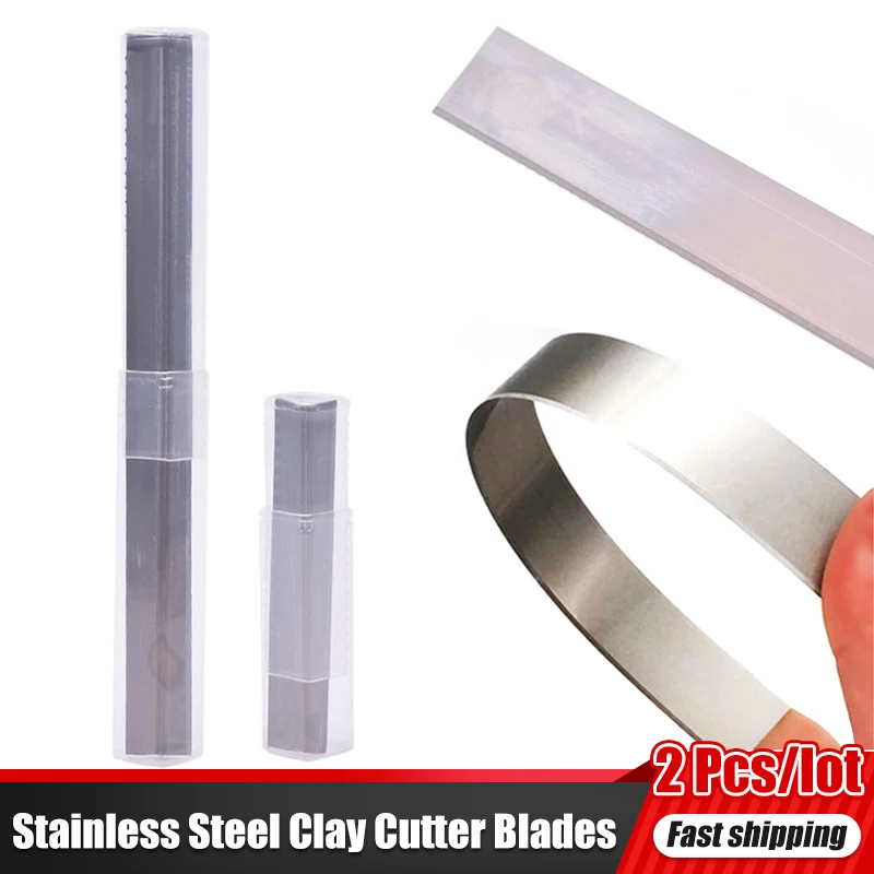 Polymer Clay Tools 2Pcs Stainless Steel Clay Cutter Blades Blade Tissue Cutters Handicraft Lovers DIY Polymer Clay Cutting Tools
