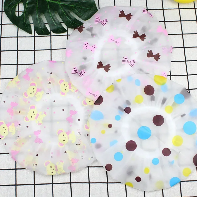 Hot Selling Waterproof Shower Cap Thickened Elastic Shower Cap Shower Cap Ladies Spa Bath Accessories Hair Salon Bathroom Produc 3