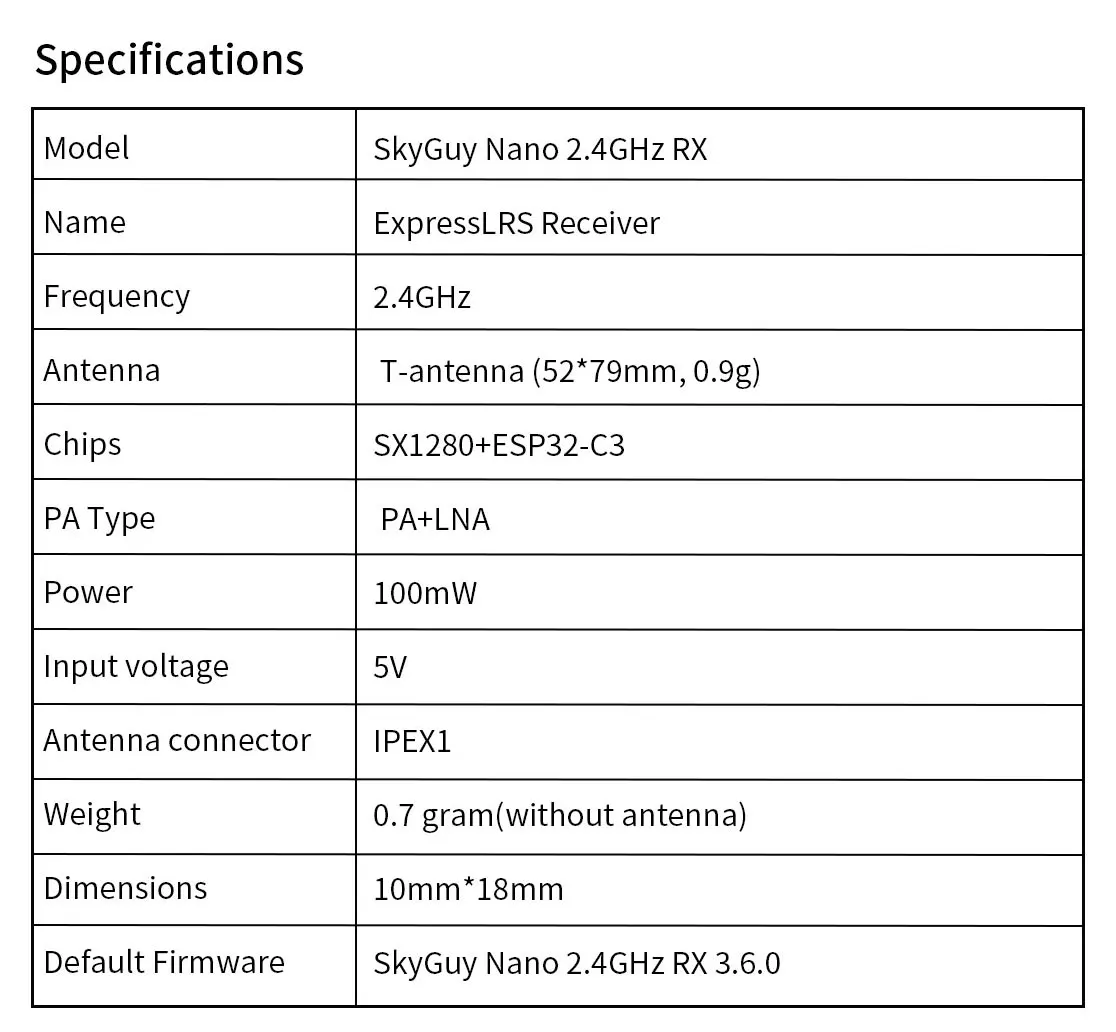 SpeedyBee RunCam Sub-brand SkyGuy Nano 2.4G ExpressLRS ELRS Receiver FPV Freestyle DIY Parts thumbnail 5