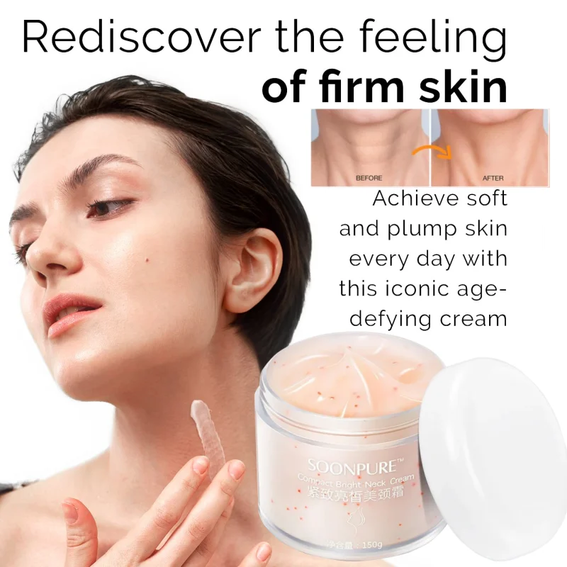 COMPACT BRIGHT BEAUTIFUL NECK ESSENCE  Cream,Tightener Anti Aging Moisturizer Neck Wrinkle Collagen,Firming Hydrating Skin Care