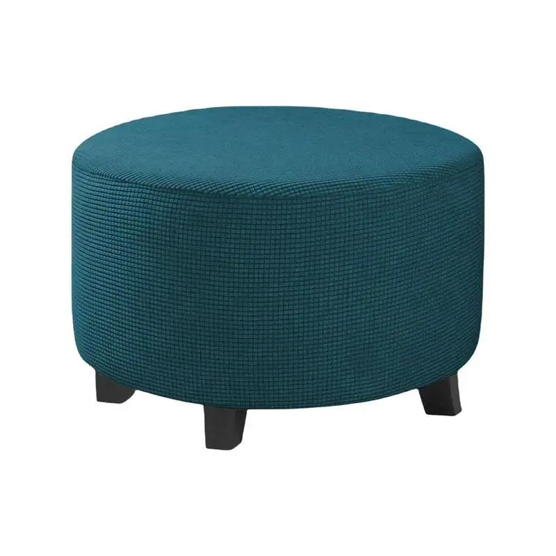 

Round Ottoman Stool Cover Soft Footrest Cover All-inclusive Ottoman Stool Chair Seat Slipcover Living Room Bedroom