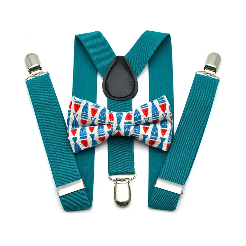 Children Solid Color Suspenders Bowtie Sets Boys Girls Party Wedding Y-Back Shirt Braces Butterfly Belt Kids Pants Jeans Bow Tie