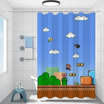 PO01 Marioes Curtain for Bathroom Accessories Waterproof Fabric Bathroom Curtains for the Home Shower Bath Bedrooms Shade Opaqu 1