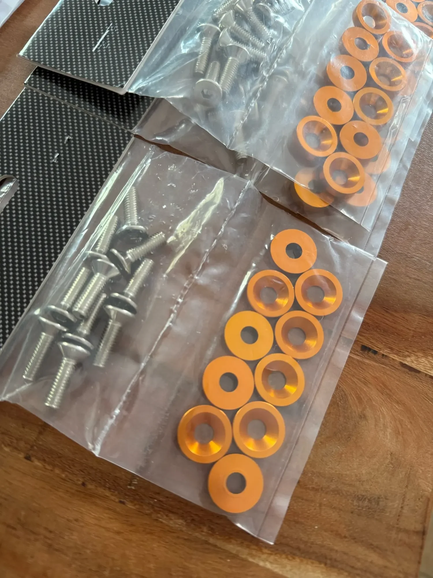 20pcs M6 Aluminum Car Modified Hex Fasteners Fender Washer Bolts JDM Bumper Engine Concave Screws Universal