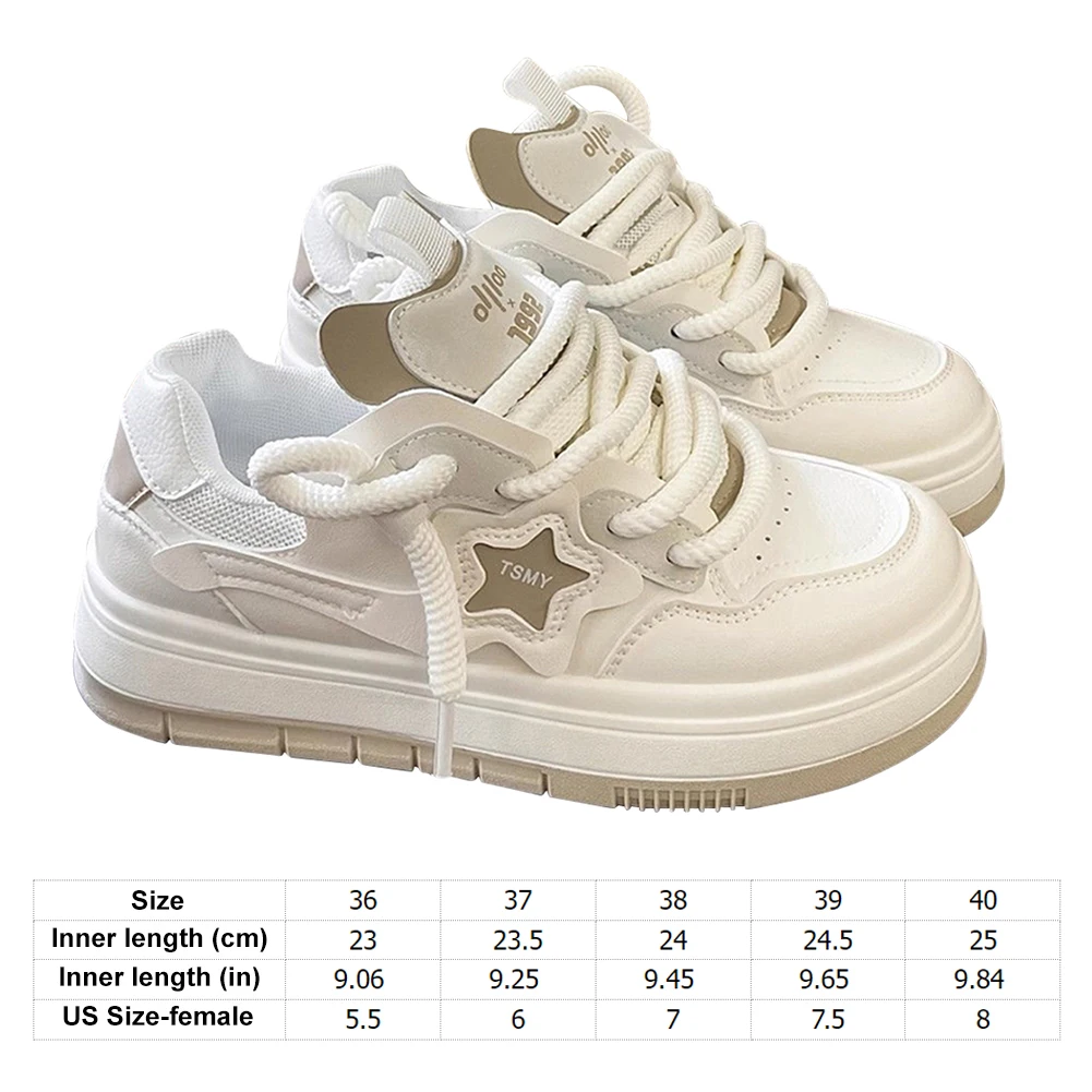 Star Walking Sneakers Y2K Platform Shoes Thick Sole Comfortable Running Shoes Aesthetic Tennis for Walking Jogging