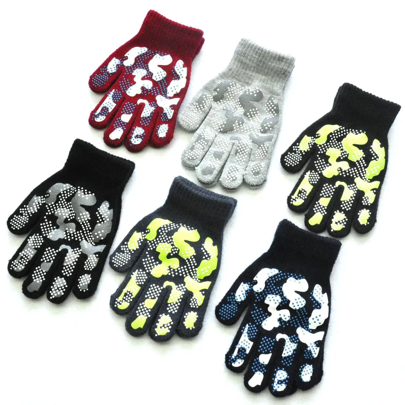 5-11Y Children Winter Knitted Warm Gloves For Boys Girls Student New Camouflage Anti Slip Mittens Outdoor Cycling Skiing Gloves 5