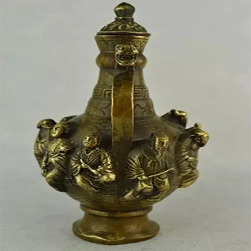 

Chinese Brass Bat Plum Flower Lotus Daisy Lucky statue Gourd Vase Bottle Pot Jar