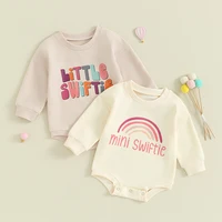 2023-10-17 Lioraitiin 0-18M Infant Baby Girl Fall Winter Outfits Long Sleeve Romper Letter Floral Bodysuit Oversized Jumpsuit 1