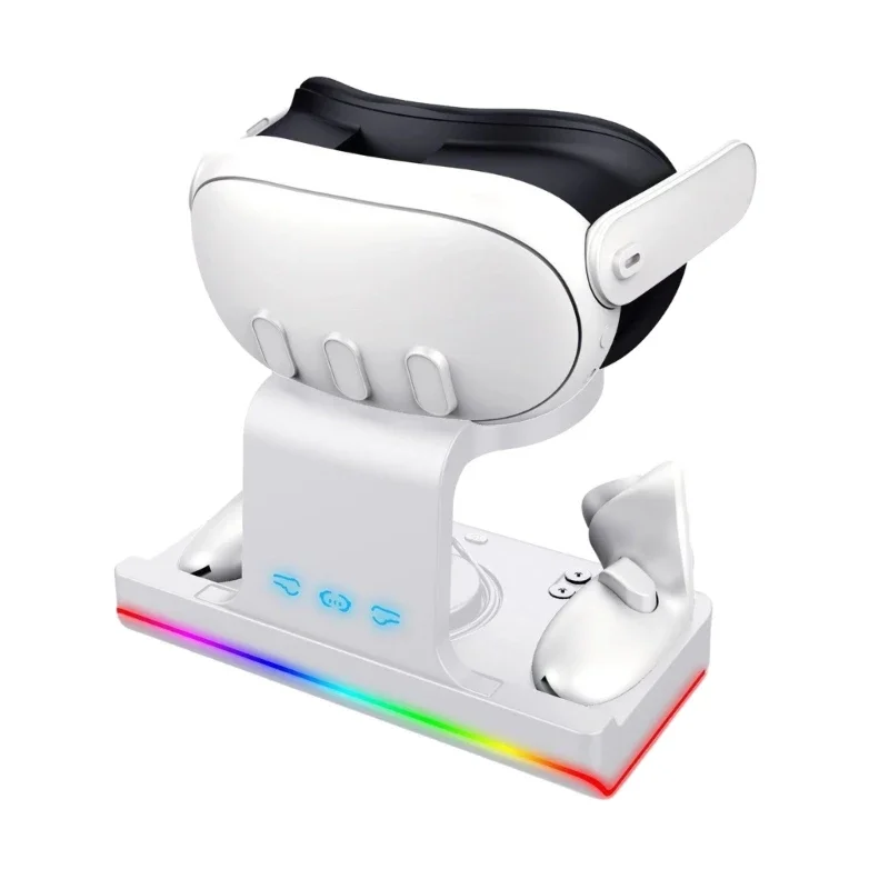 

Charging Dock For MetaQuest 3 Headset Controller Station Wall-Mounted Stand With LED Rechargeable