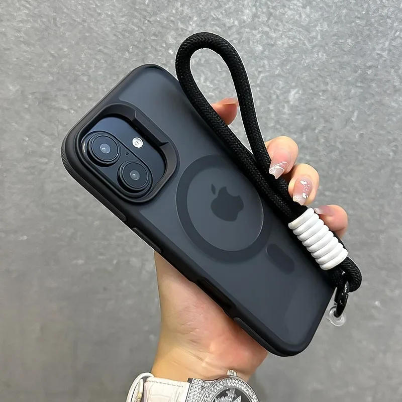 MagSafe Double Color Wrist Strap Case For iPhone 16 15 14 Pro Max - Image 3