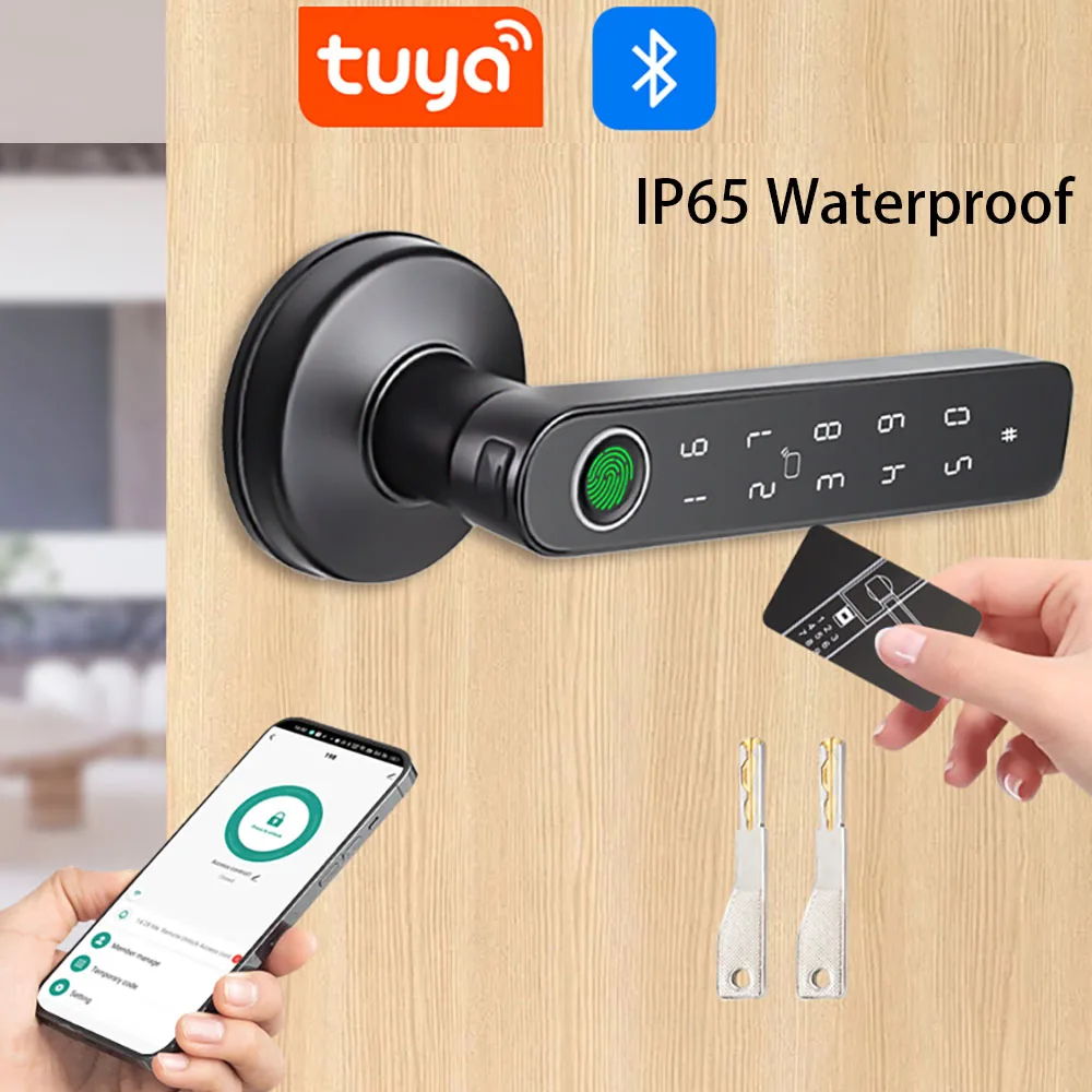 TTLock/tuya APP Smart Fingerprint Lock password code Door Lock Bluetooth Biometr