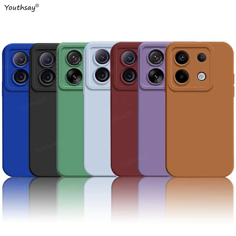 

For Redmi Note 13 Pro Global Case Redmi Note 13 Pro Cover Fundas Coque Camera Protector Liquid Silicone Back Case Redmi Note 13