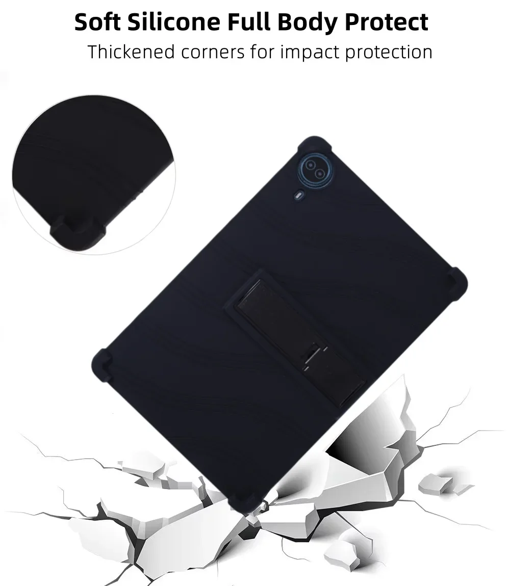 Shockproof Silicone Tablet Case with Foldable Stand