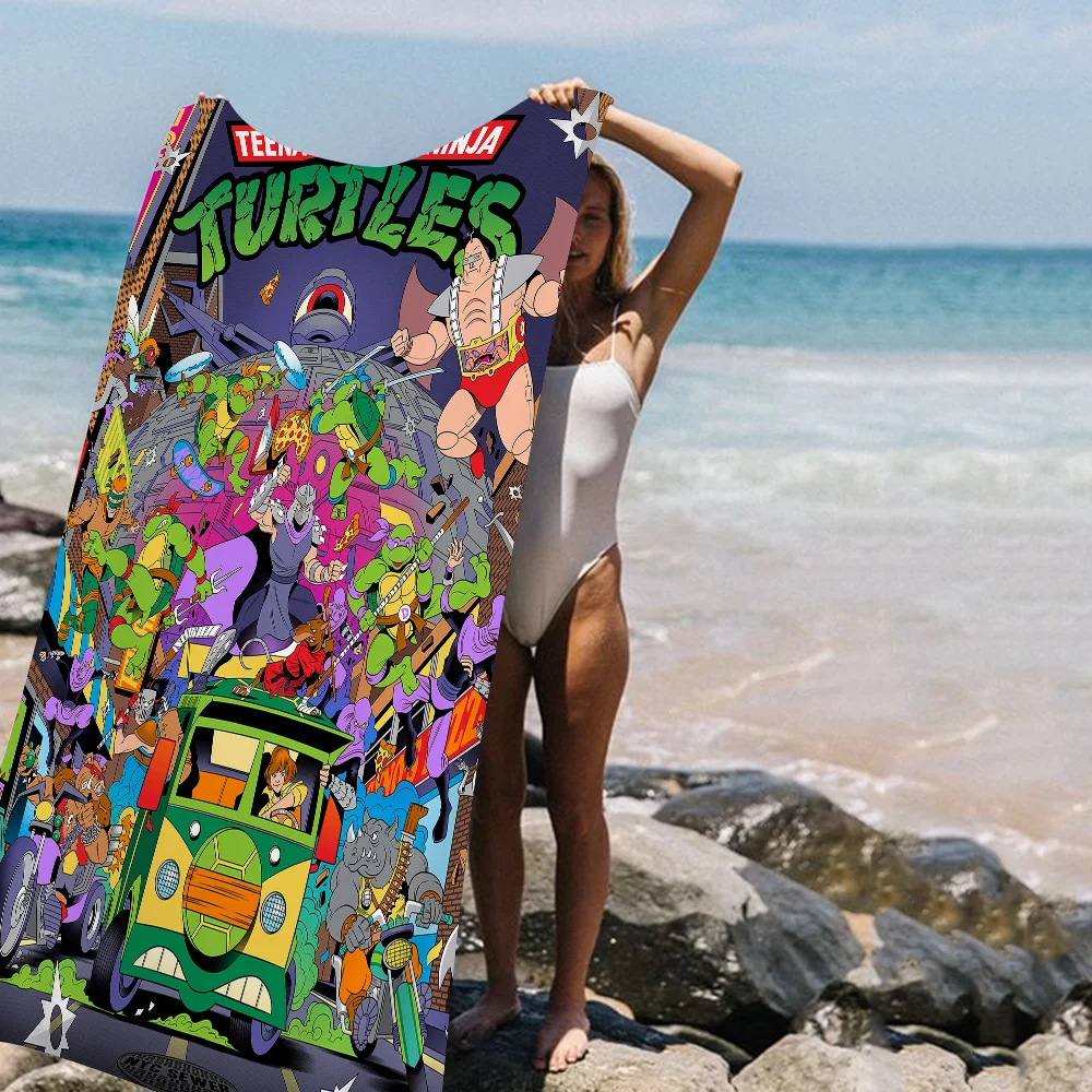 N-Ninja Turtles Big Microfiber Beach Towels Quick Dry Towel Sand Beach Towels Pool Towel for Travel Swim Pool Yoga 5