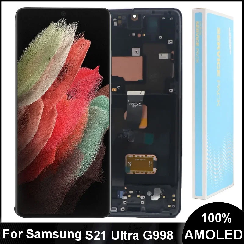 

SUPER AMOLED S21 Ultra LCD Screen For Samsung Galaxy S21 Ultra 5G Display G998 G998F G998B G998U LCD Display Screen Digitizer