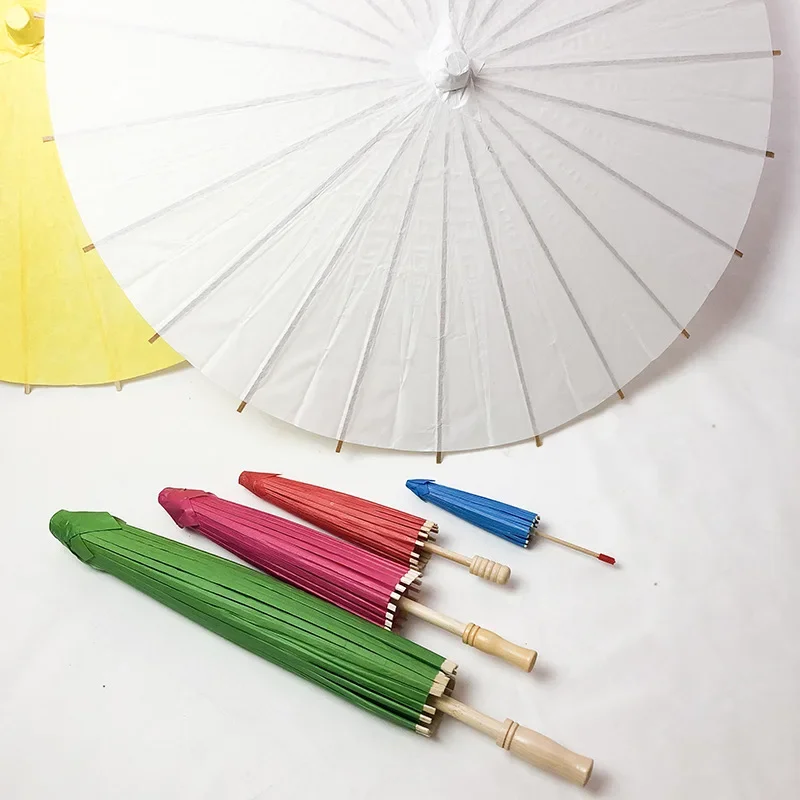 diameter 20/30/40/60cm Birthday Party decorate Gifts Bamboo Paper Umbrella Parasol Kid DIY Paper Umbrella Dance performance prop 2