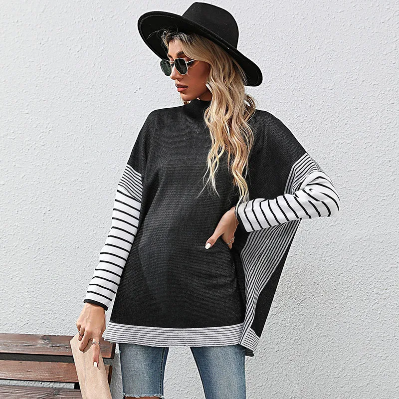 

New Autumn Winter Striped Women's Loose Fitting Sweater